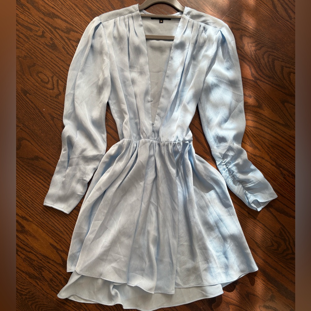 Maje Light Blue Long Sleeve Dress